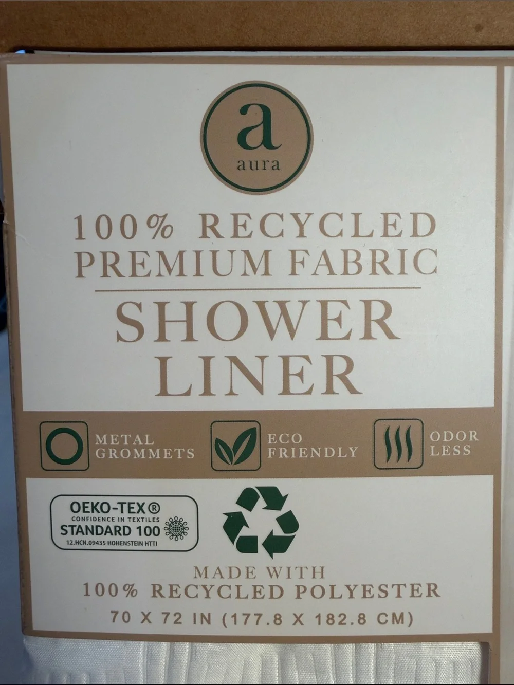 Aura White Shower Curtain - Eco-Friendly Recycled Fabric